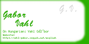 gabor vahl business card